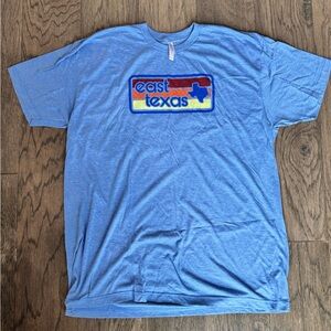 East Texas Graphic Tee XXL Light Blue Retro Texas Unisex Shirt
